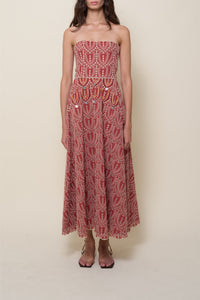 Bengala strapless dress - Wine