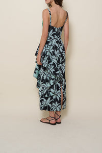 Threaded Palms silk dress - Black