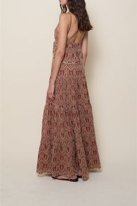 Robe Entre flechas en soie - Wine