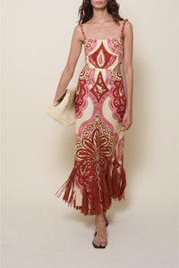 Counter Rhythm linen dress - Pink