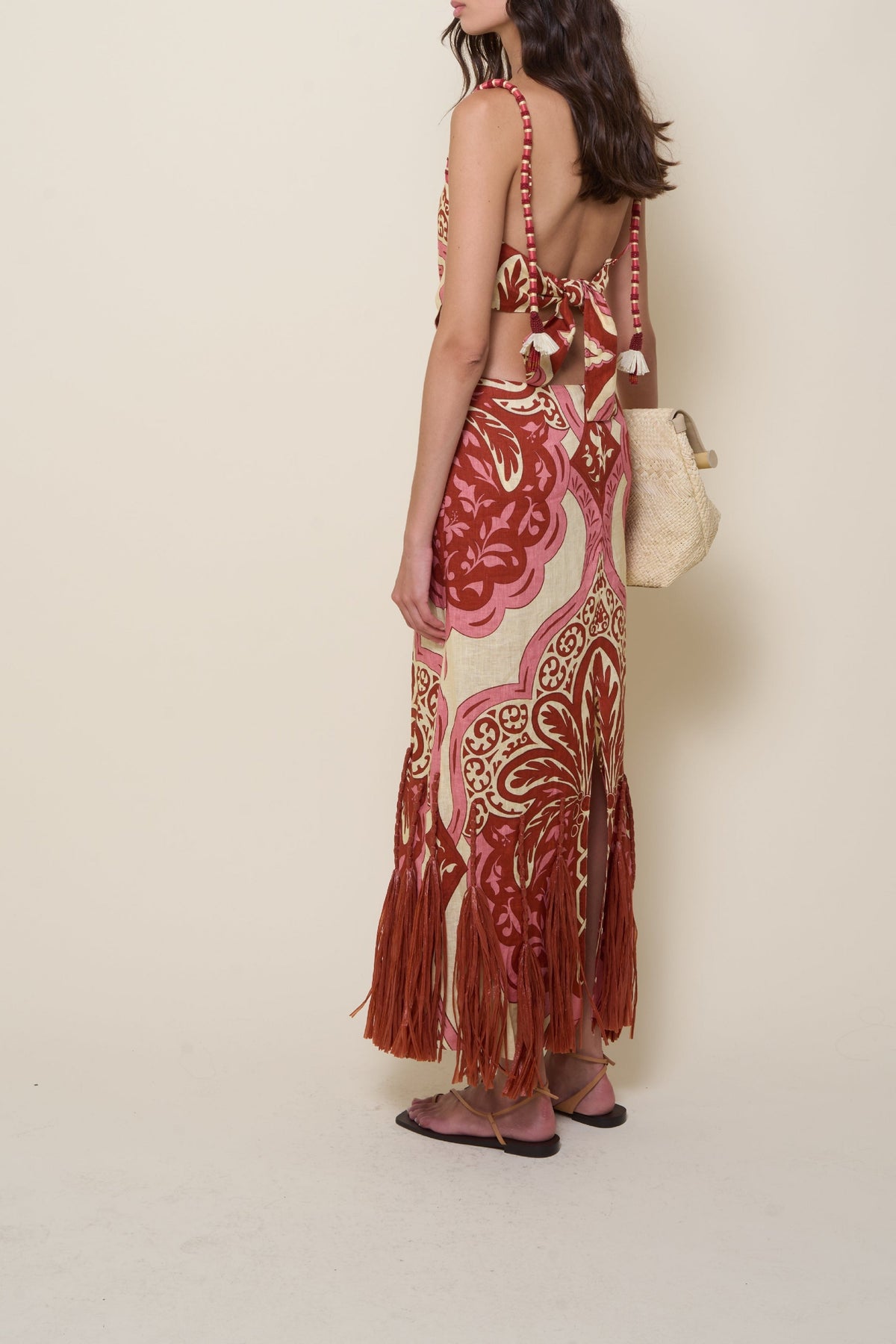 Counter Rhythm linen dress - Pink