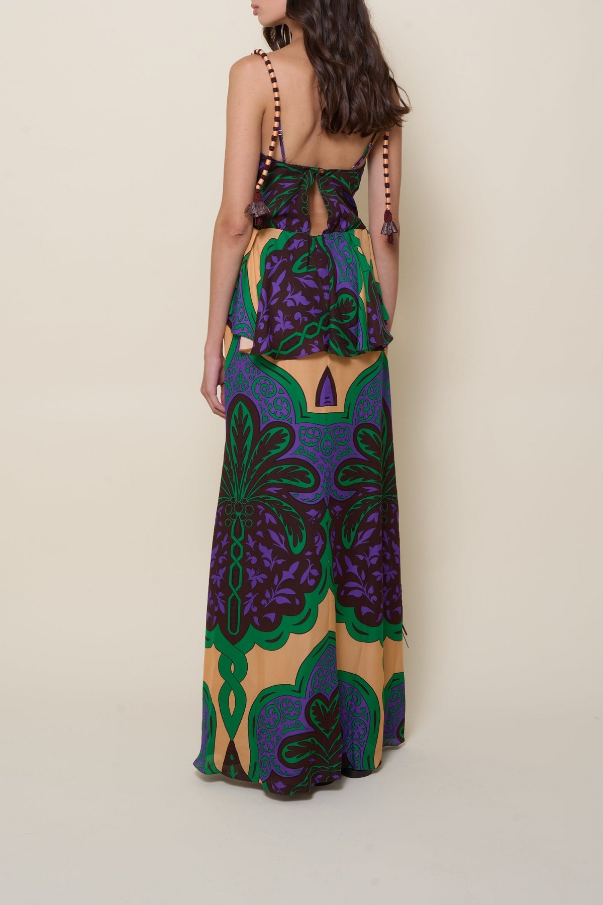 Lucky Charm linen and silk dress - Purple