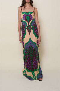 Lucky Charm linen and silk dress - Purple
