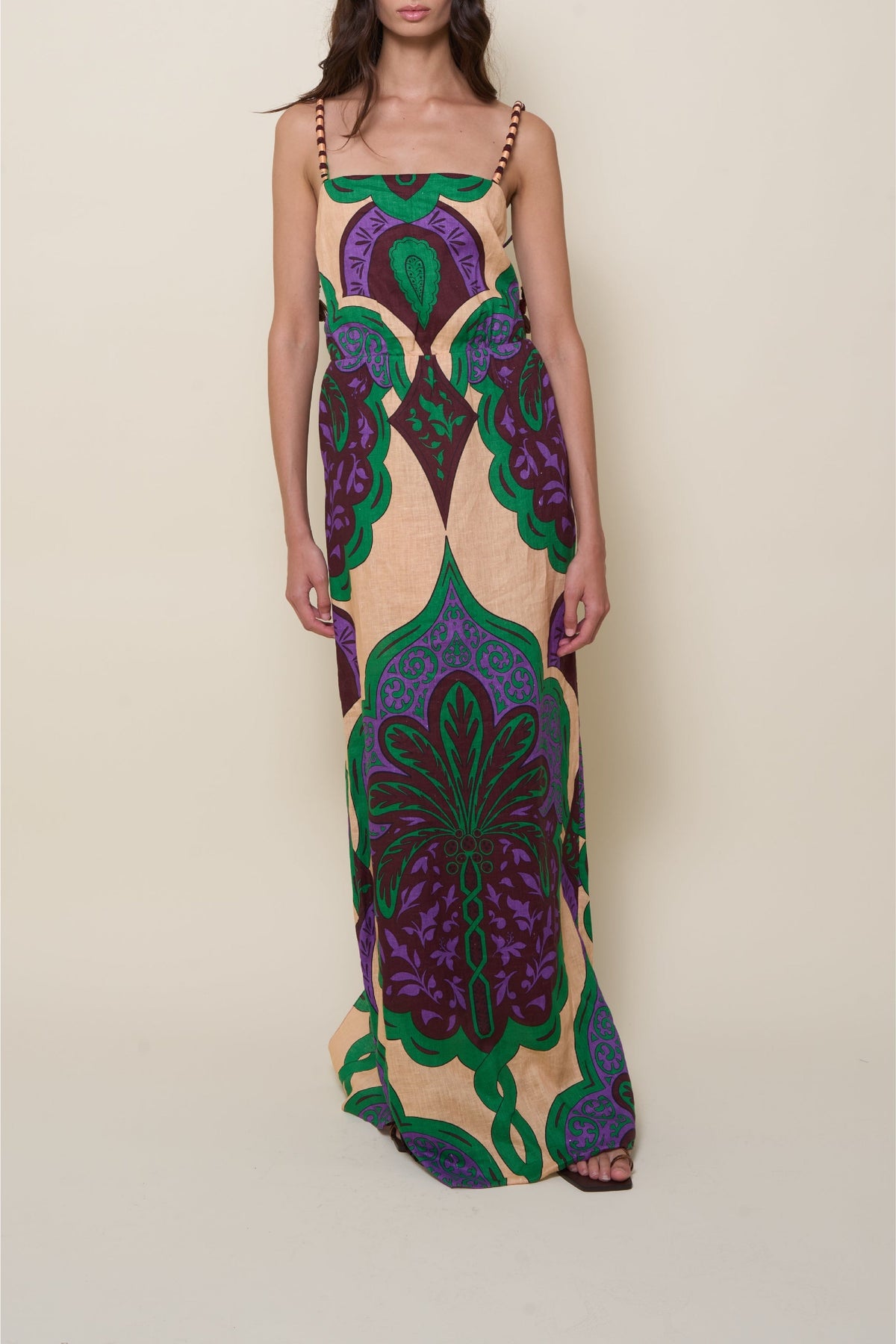 Robe Lucky charm en lin en soie - Violet