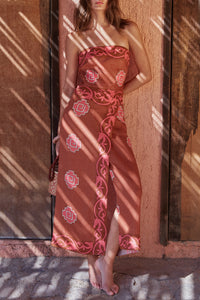 Robe Ancient en lin - Marron