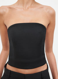 Top bandeau en laine - Black