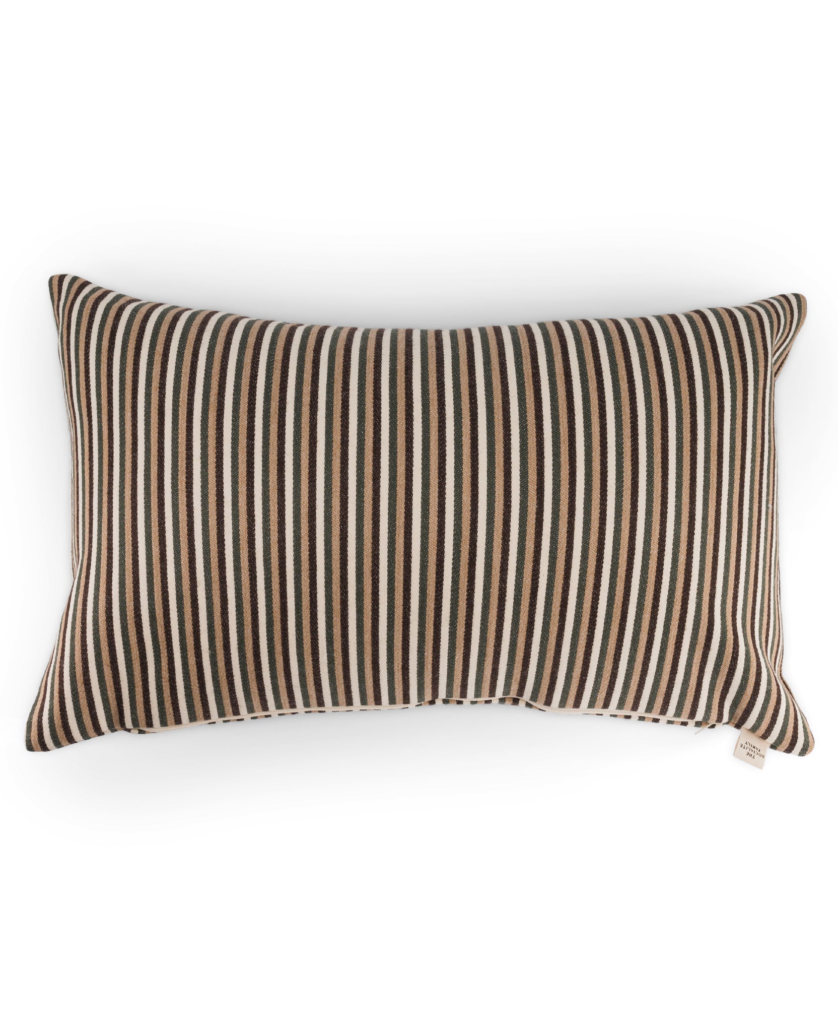 Coussin Divino en laine mélangée - Vert et Chocolat