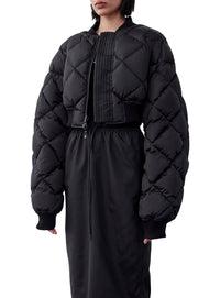 Crop Reversible Bomber - Black