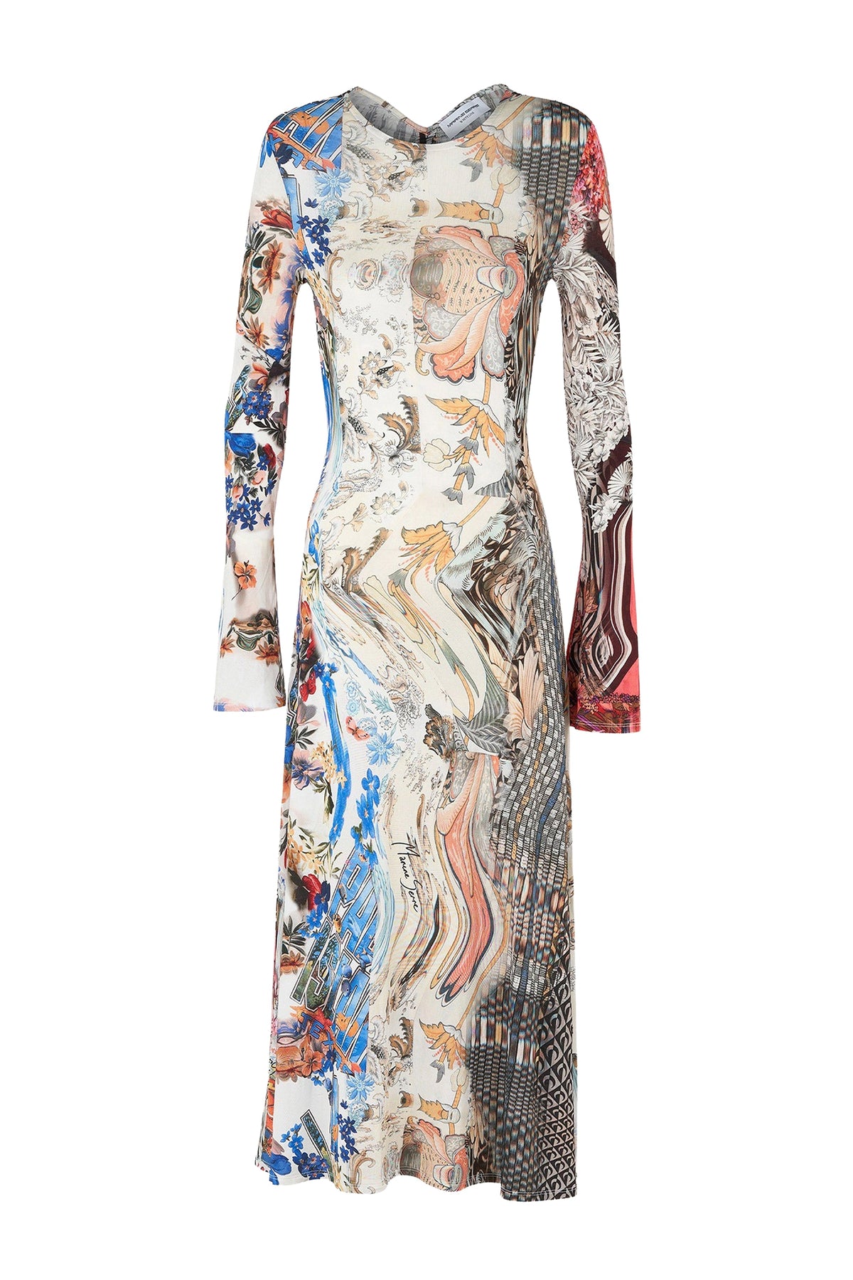 Robe fluide à cordon de serrage au dos - Melange Print