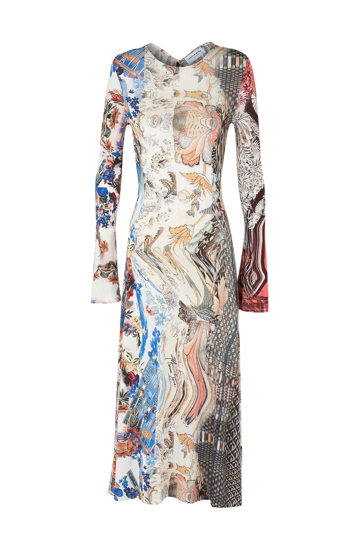 Robe longue à manches longues - Melange Print