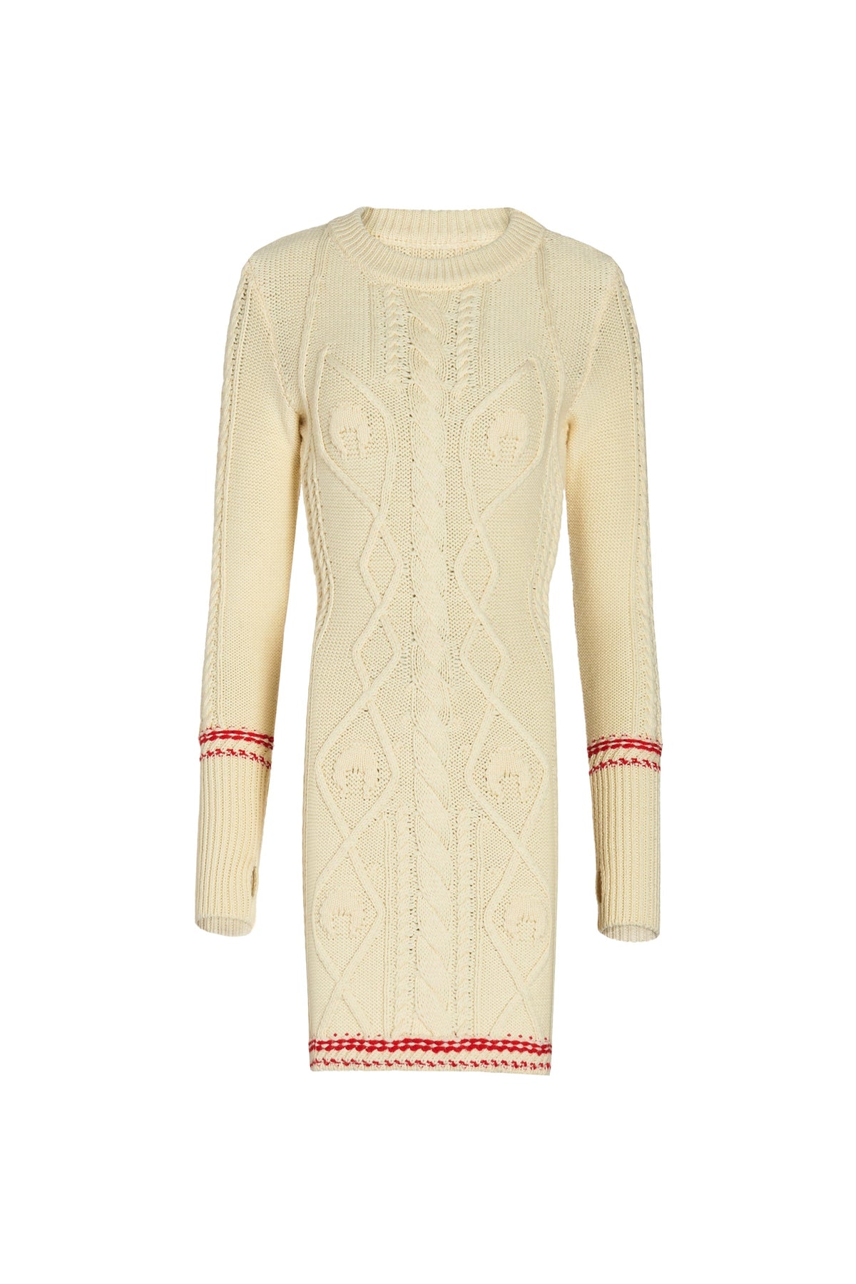 Robe courte en laine - Beige