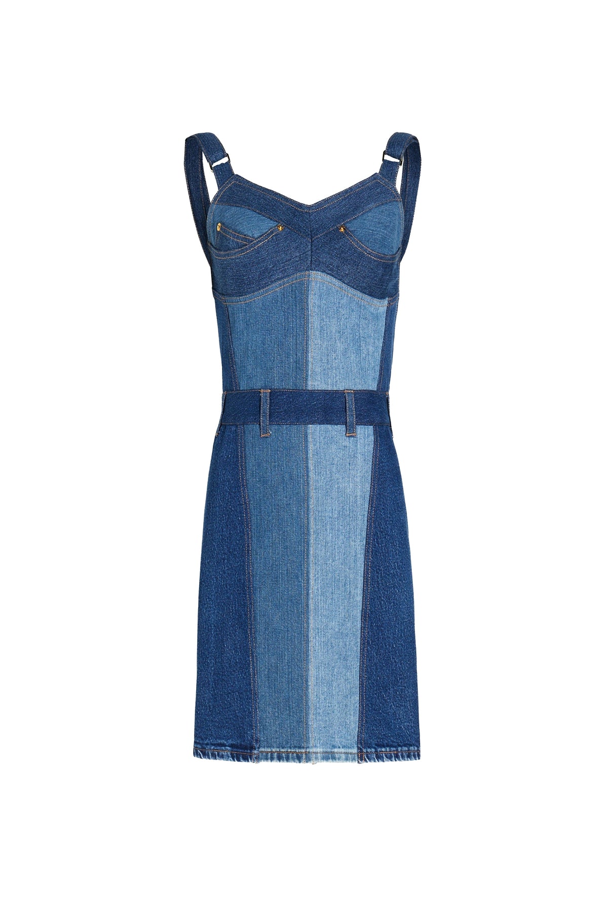 Robe courte en denim stretch Upcyclée - Medium Blue