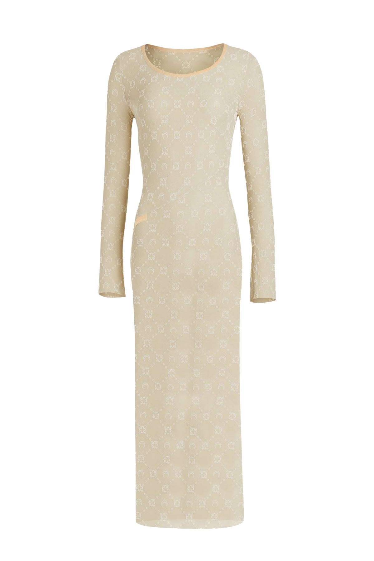 Robe en mesh floquée monogramme Upcyclé - Light Beige