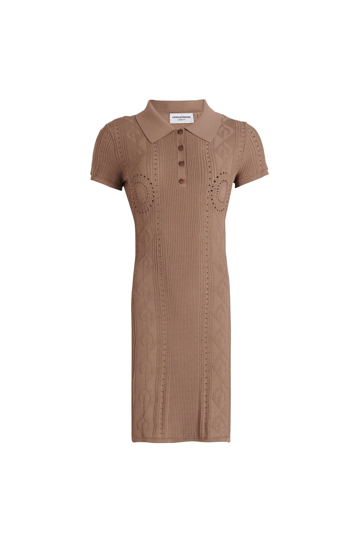 Robe courte de tennis en maille pointelle - Beige