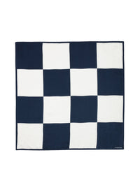 Printed silk square - Navy