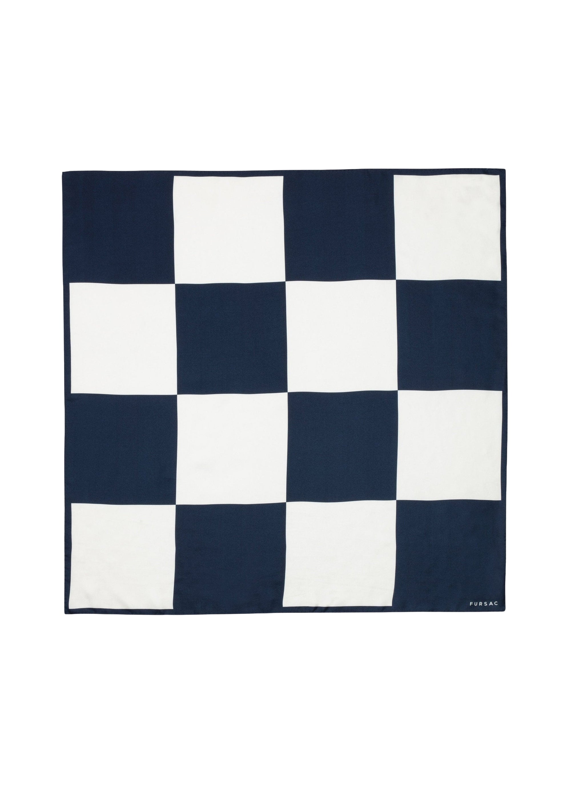 Printed silk square - Navy