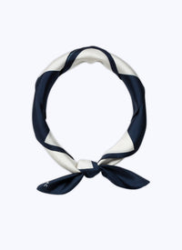 Printed silk square - Navy