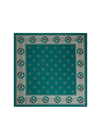 Patterned wool and silk scarf - Emerald