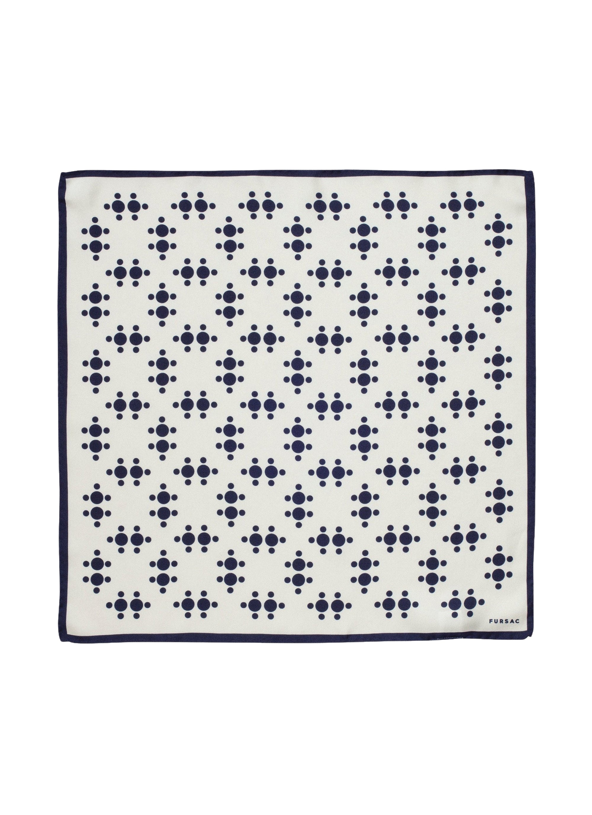 Silk polka dot clutch bag - Ecru