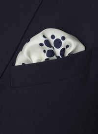 Silk polka dot clutch bag - Ecru