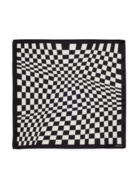 Printed silk twill suit clutch bag - Black & White