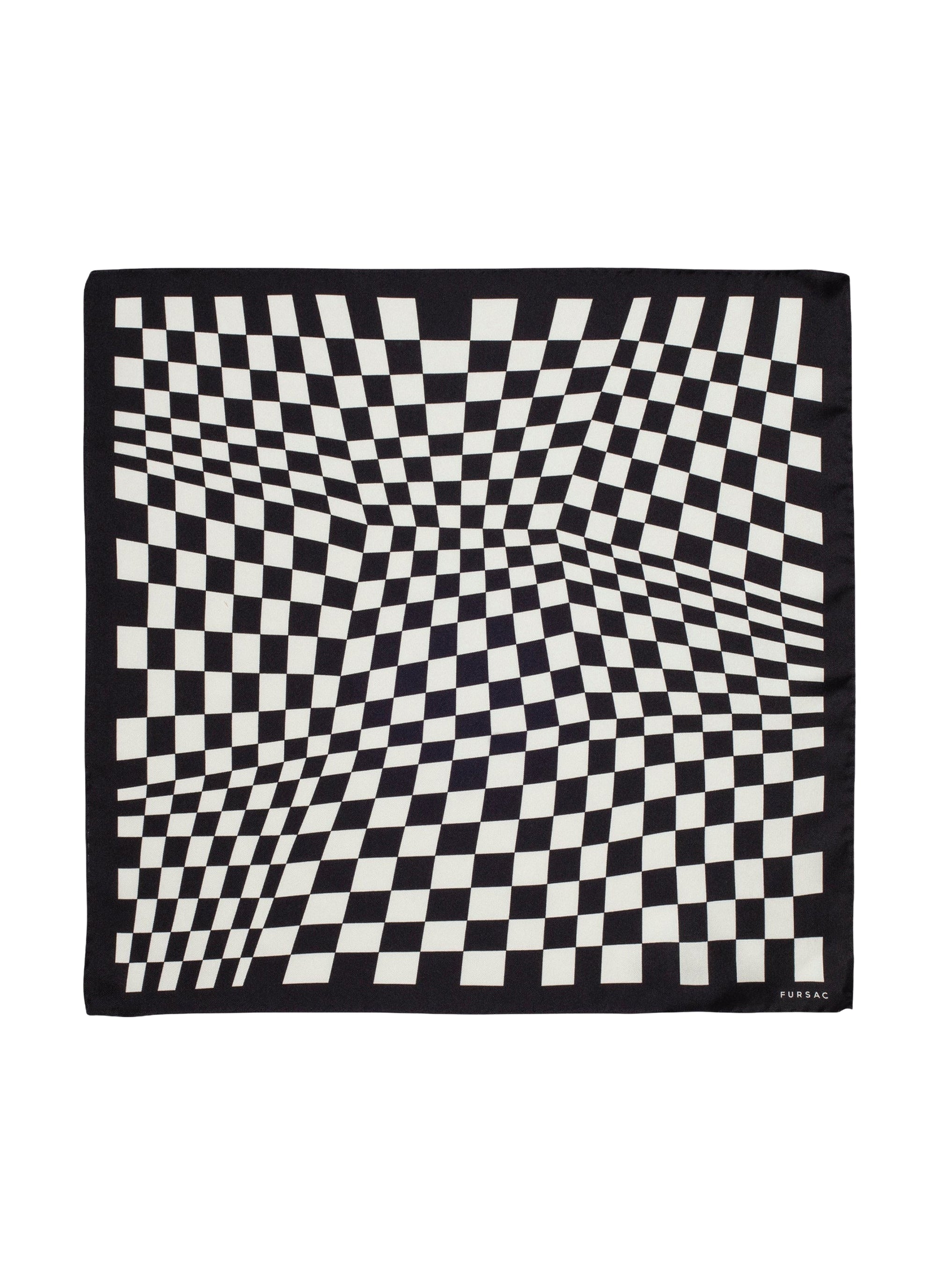 Printed silk twill suit clutch bag - Black & White