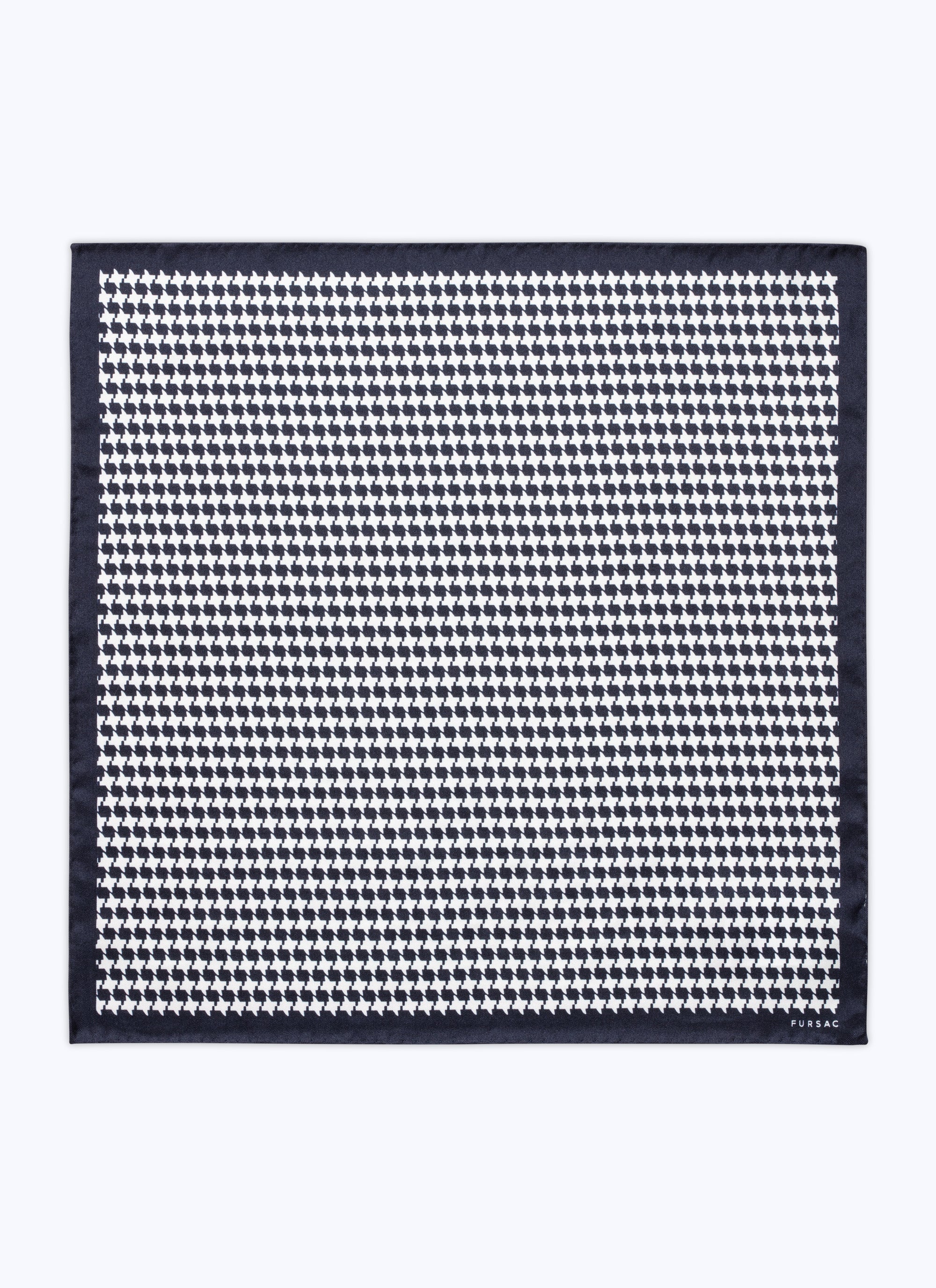Houndstooth silk clutch bag - Navy Blue