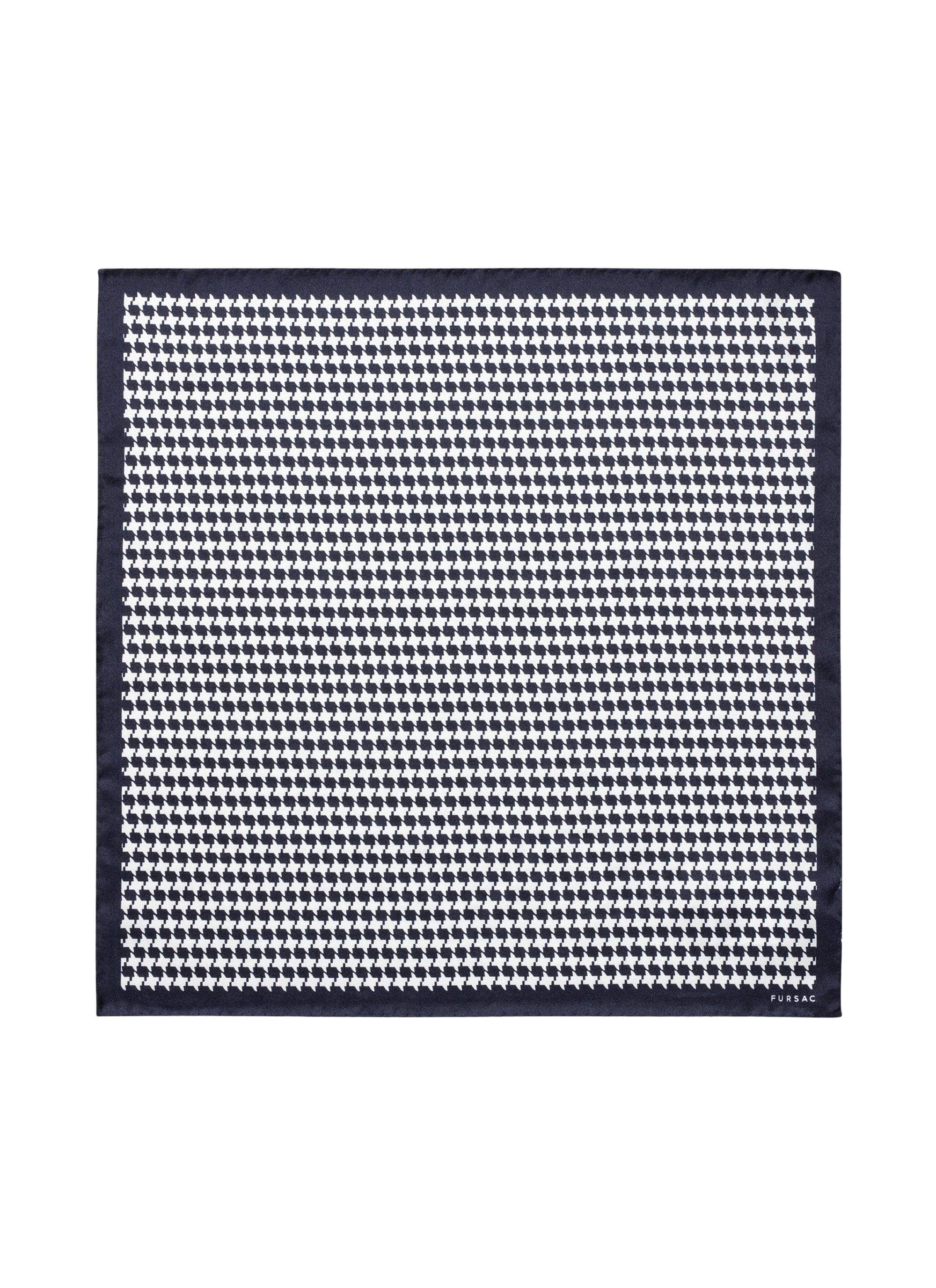 Houndstooth silk clutch bag - Navy Blue