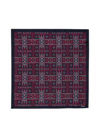 Pochette imprimée en soie - Marine