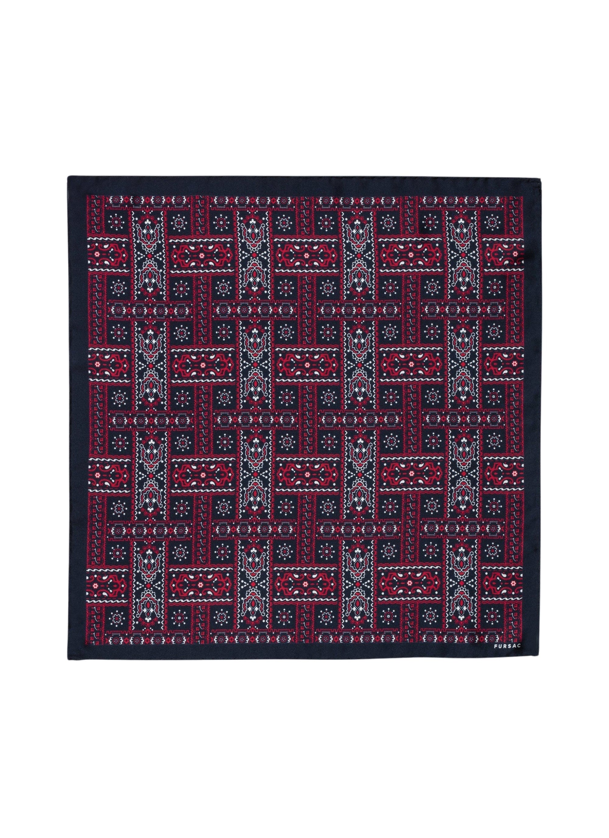 Pochette imprimée en soie - Marine