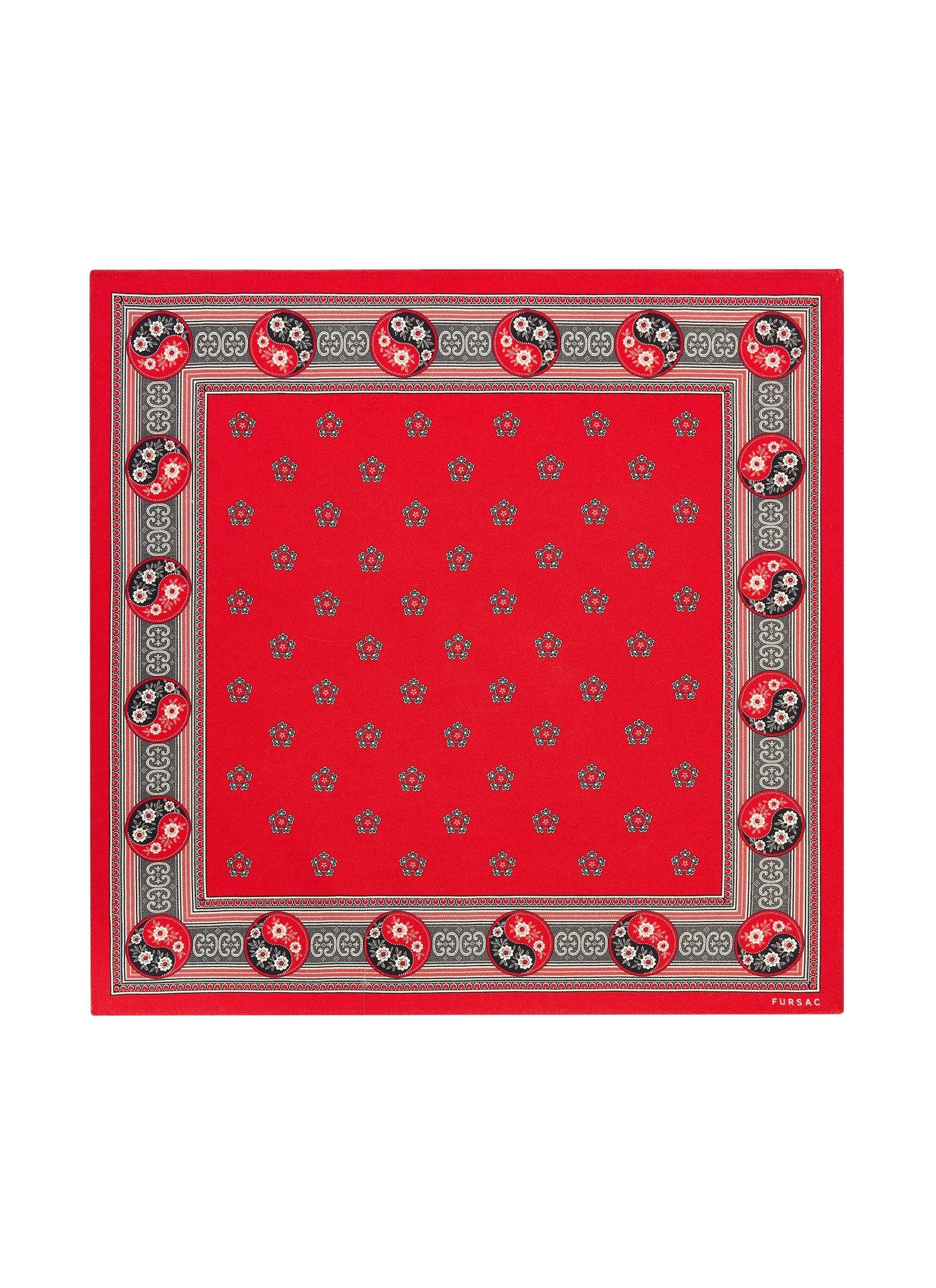 Pochette en lainet soie à imprimé - Rouge