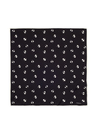 Printed silk clutch bag - Black & Ecru