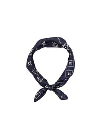 Printed silk bandana - Navy blue