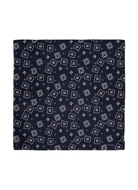 Printed silk bandana - Navy blue