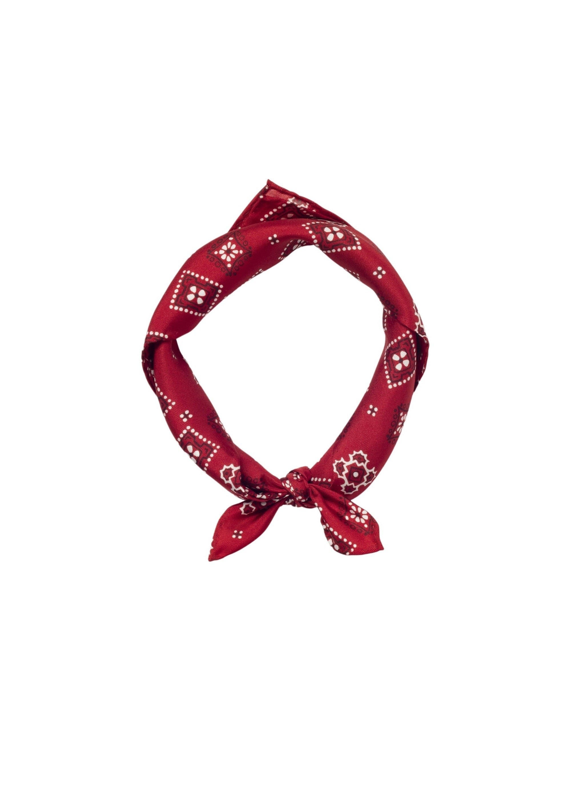 Printed silk bandana - Red