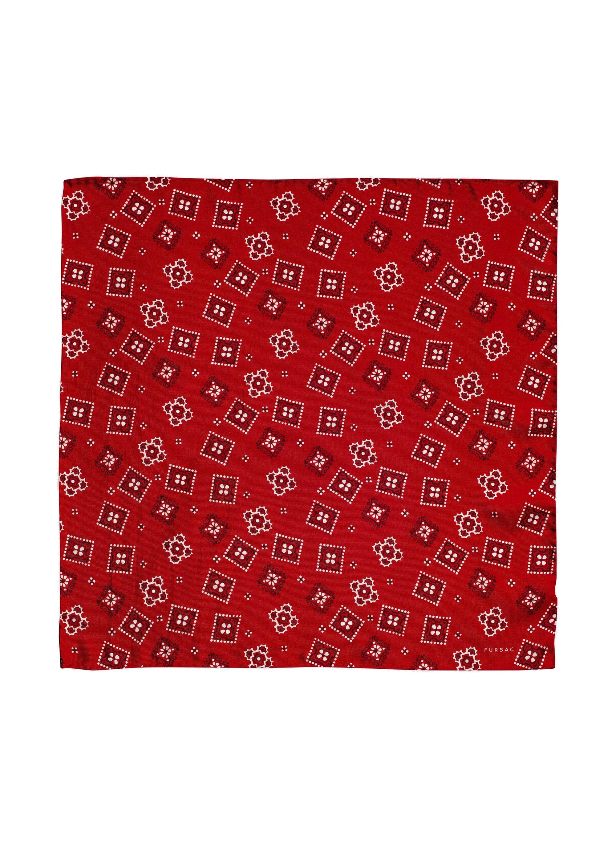Printed silk bandana - Red