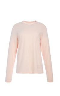 Combe Long Sleeve T-Shirt en rose poudré pâle fine coton jersey