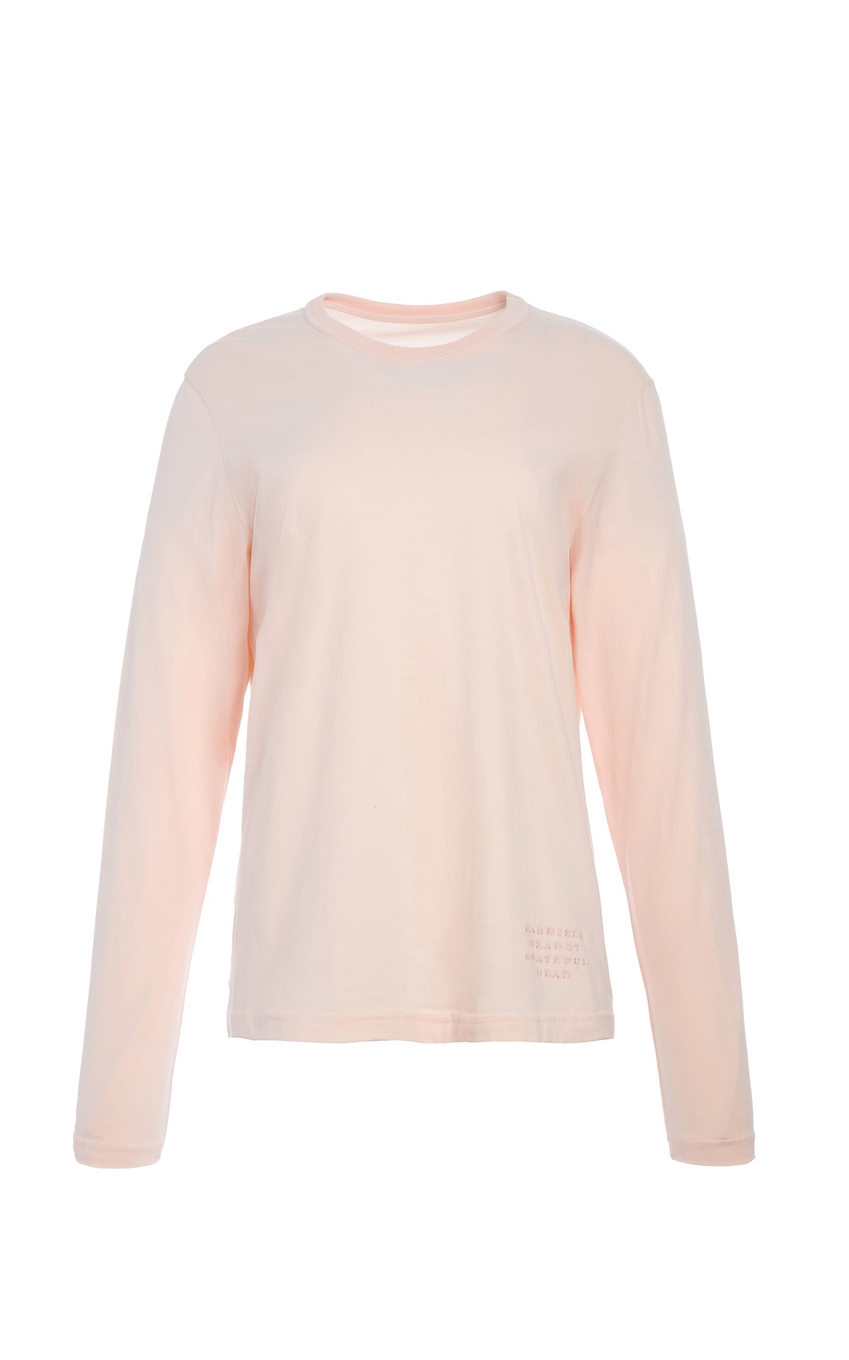 Combe Long Sleeve T-Shirt en rose poudré pâle fine coton jersey