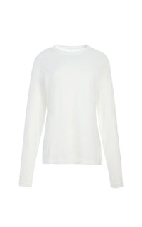 White / T-shirt Combe à manches longues - White