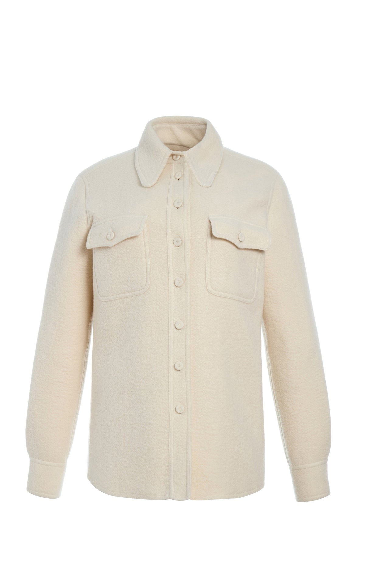John Austin Shirt Unisex en ivoire recyclé cachemire feutre