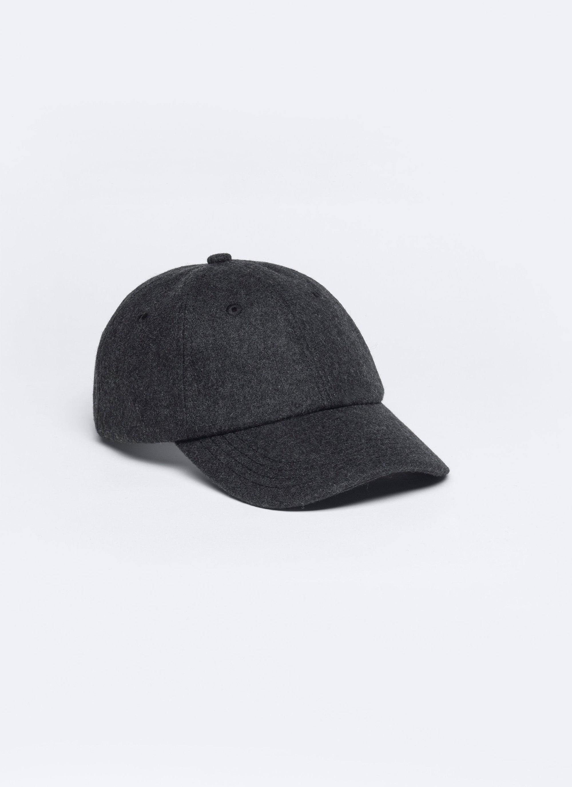 Wool cap with strap - Anthracite