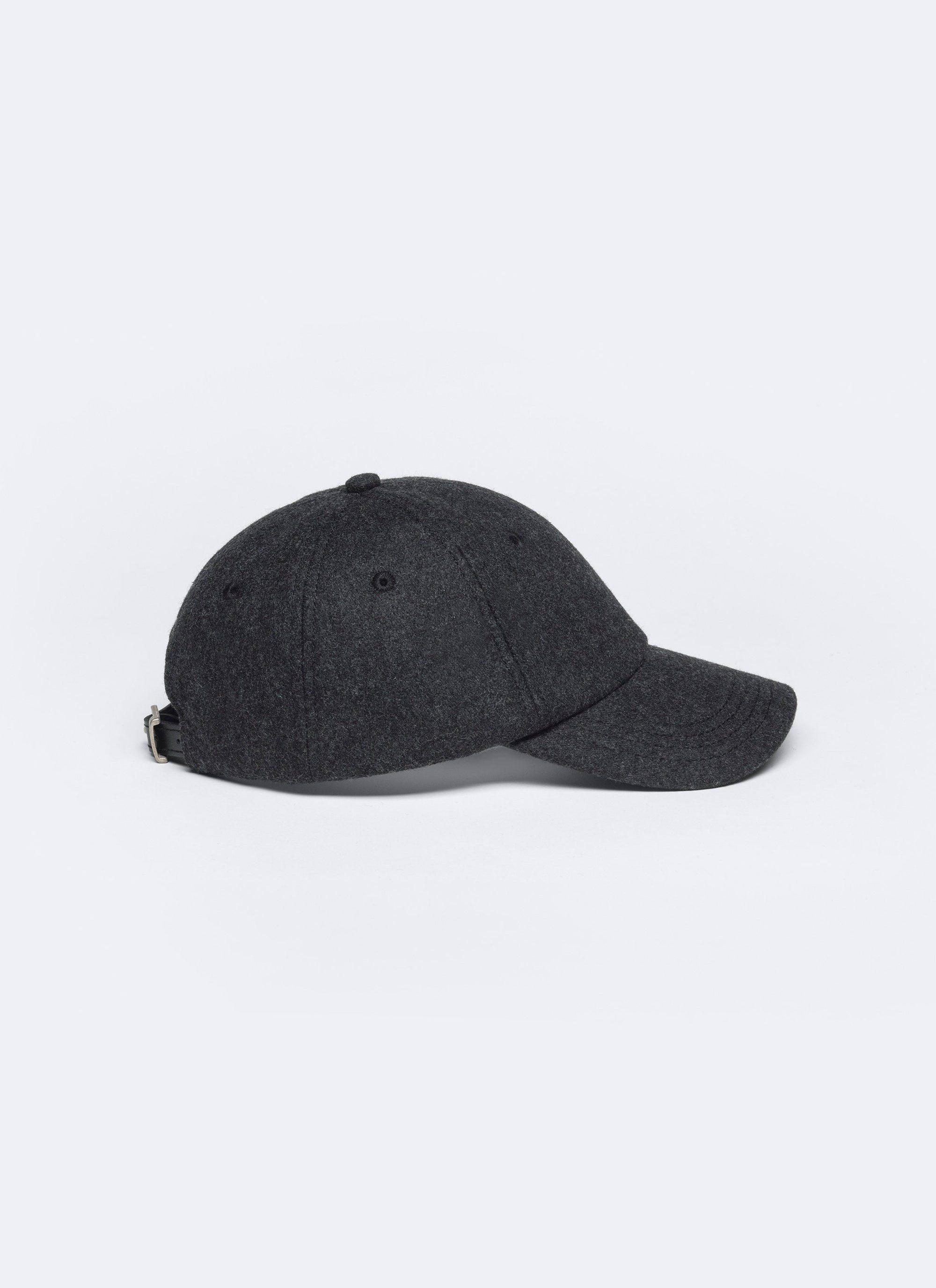 Wool cap with strap - Anthracite