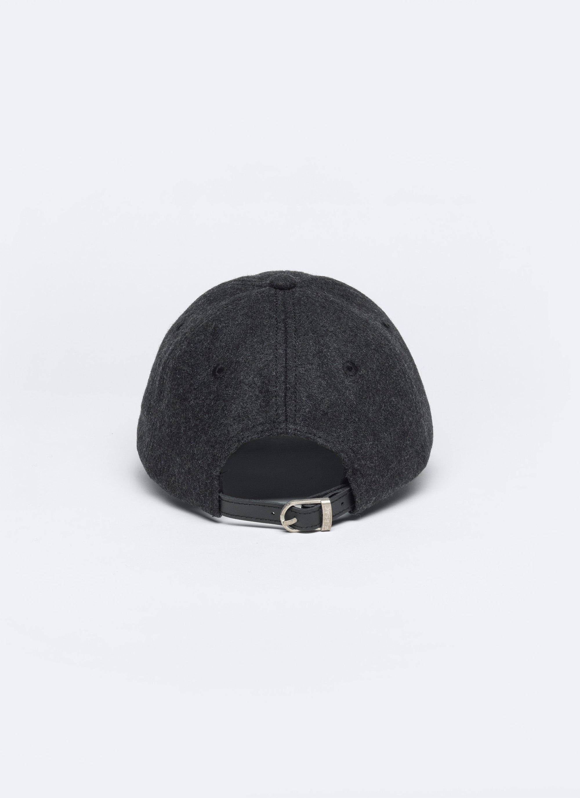 Wool cap with strap - Anthracite