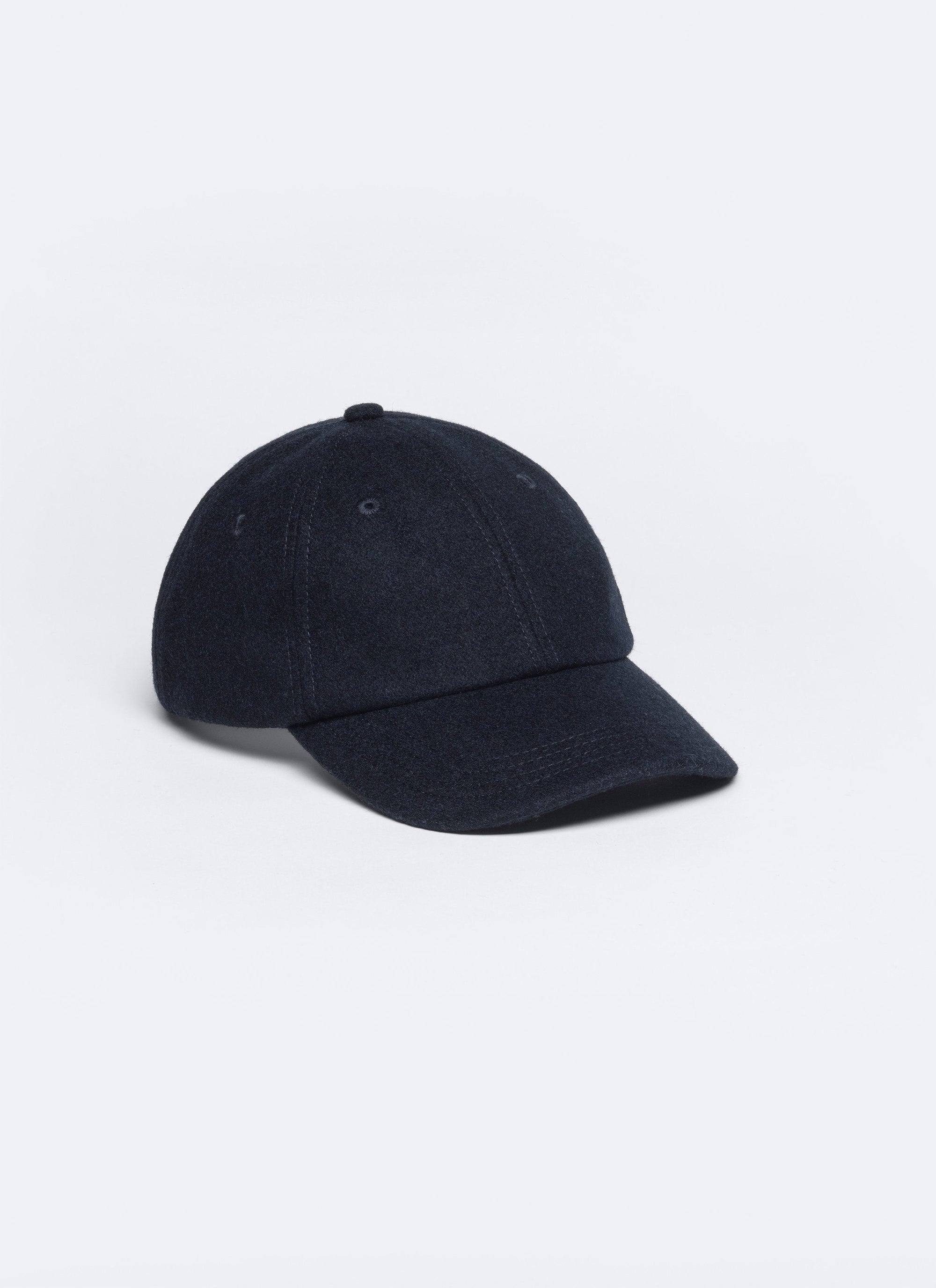 Wool cap with strap - Navy