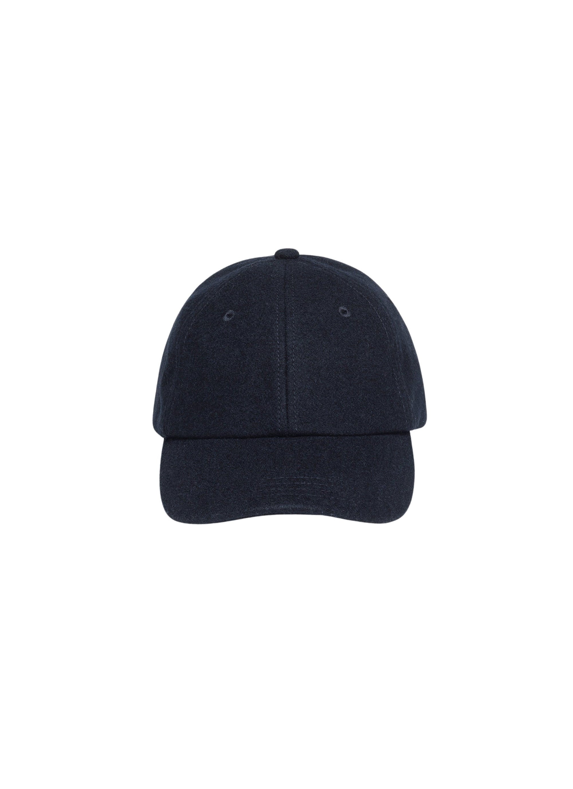 Wool cap with strap - Navy
