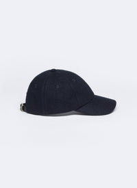 Wool cap with strap - Navy