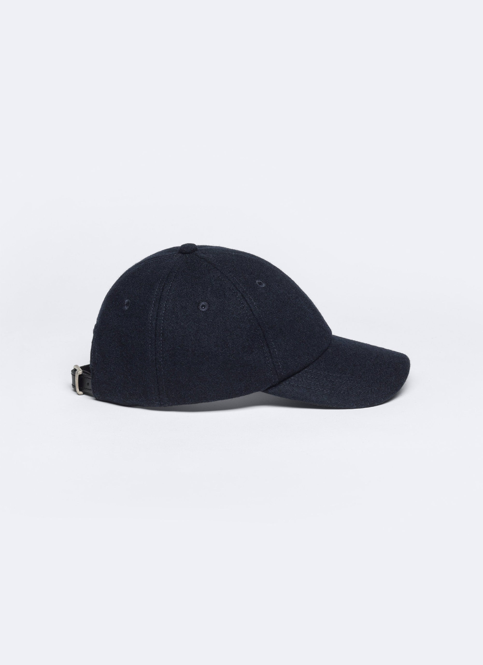 Wool cap with strap - Navy