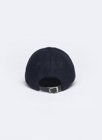 Wool cap with strap - Navy