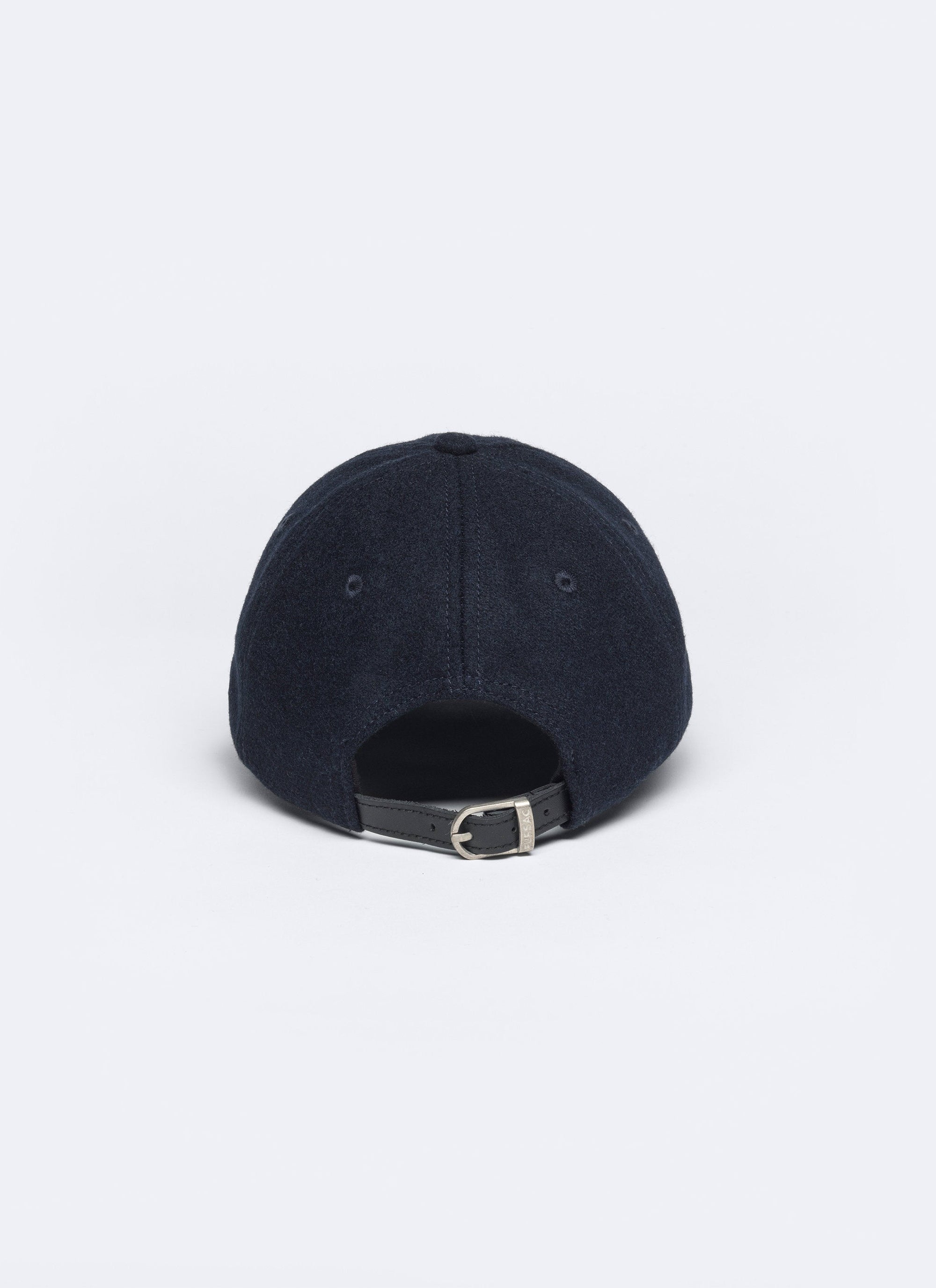 Wool cap with strap - Navy