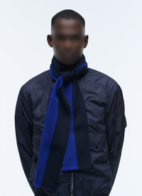 Striped wool scarf - Navy